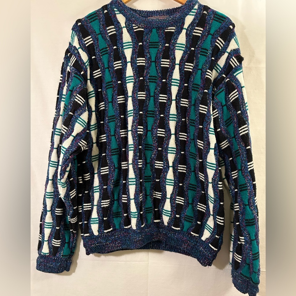 Vintage Concrete Coogi Inspired Acrylic Sweater Size Large